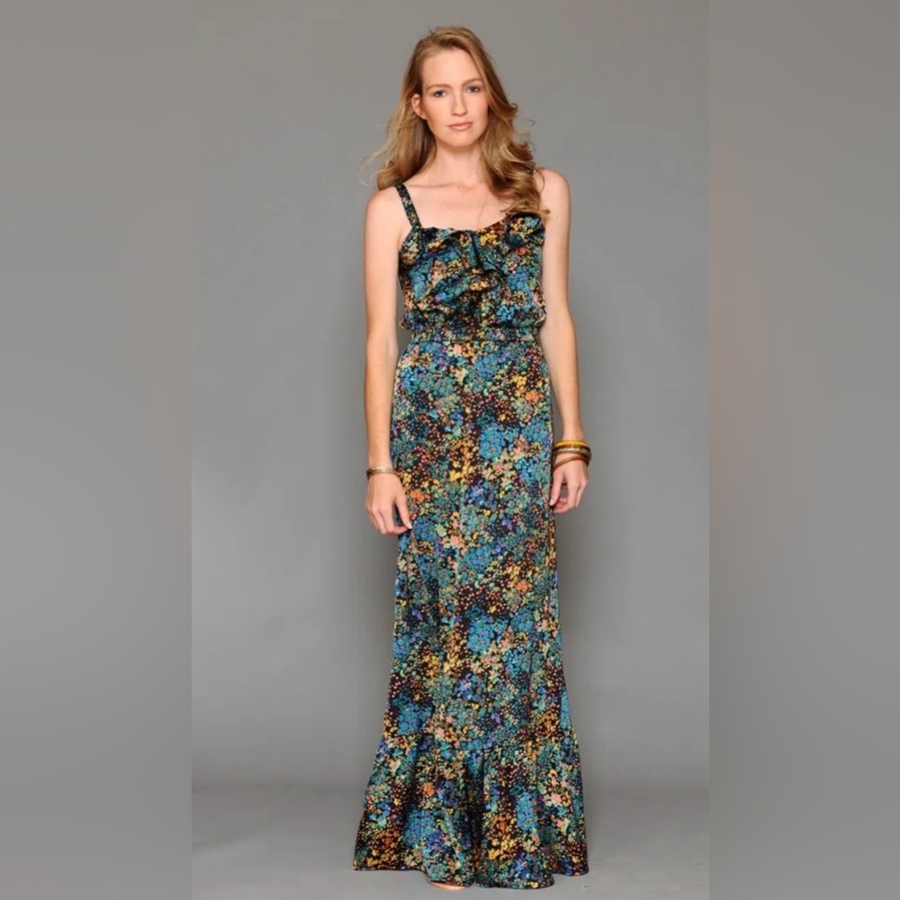 Cynthia Vincent Multicolor Floral Maxi Dress